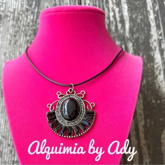 Alquimia by Ady Black and Silver Necklace - Picture 2 of 2